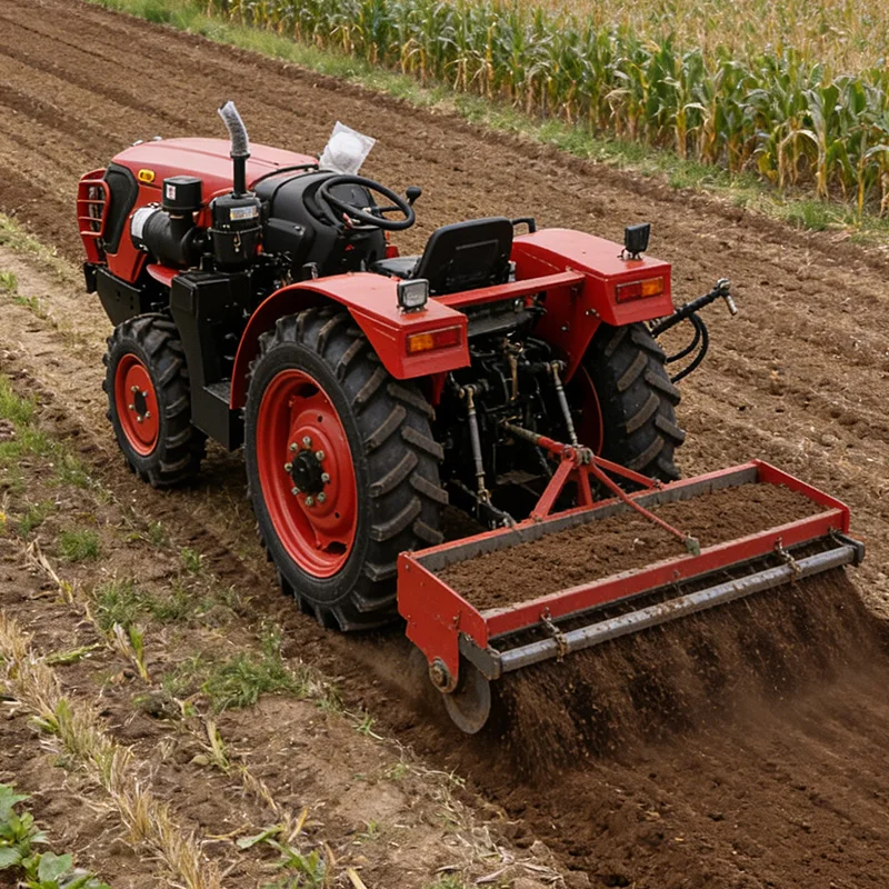 

Customized Four Wheel Diesel Agricultural Tractor Supplied with Small Wheel Rotary Tiller and Mini Cultivator