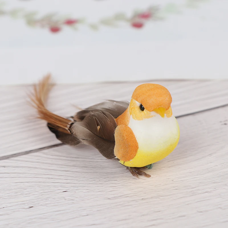 1Pc decorativo Mini uccelli di piume artificiali uccelli di schiuma artificiale home party Craft Table Decor Bird Toywedding decor