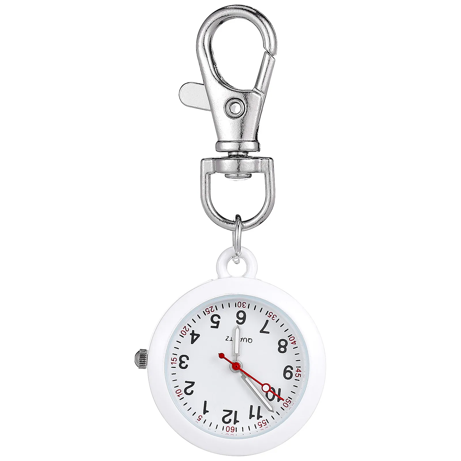 

1Pcs Nurse Pocket Watch Simple Metal Hanging Hook Stainless Steel Vintage Fob Watch Decorative Convenient Timepiece