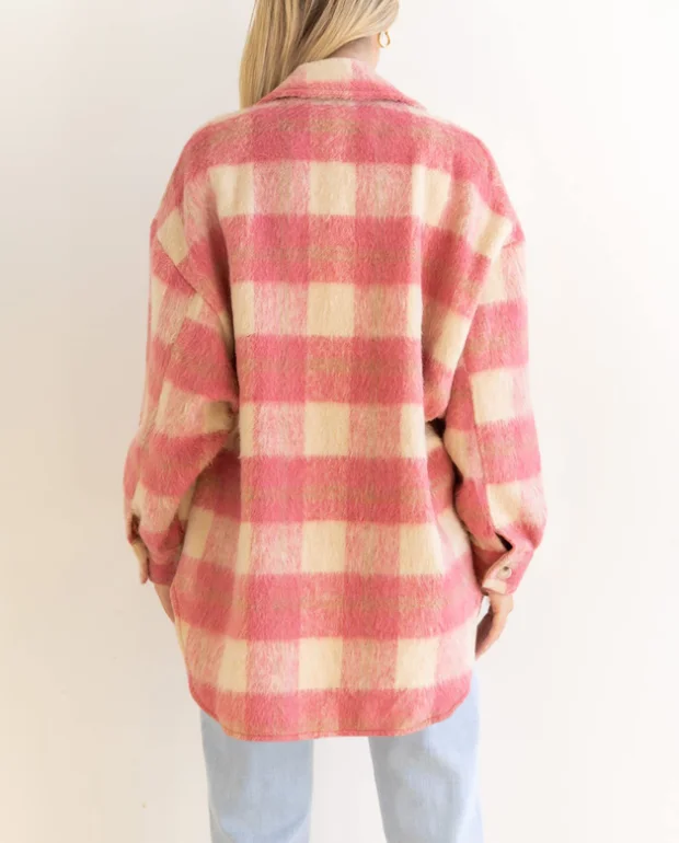 Women's Jacket 2025 Autumn Winter Latest Plaid Mohair Coat Woolen Thick Coat Cardigan Loose Fit Long Sleeves Open Front Top