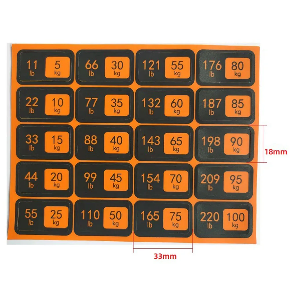 Weight Stickers Self-Adhesive Weight Stack Labels Gym Equipment Weight Plate Sticker Fitness Equipment Stickers view 3