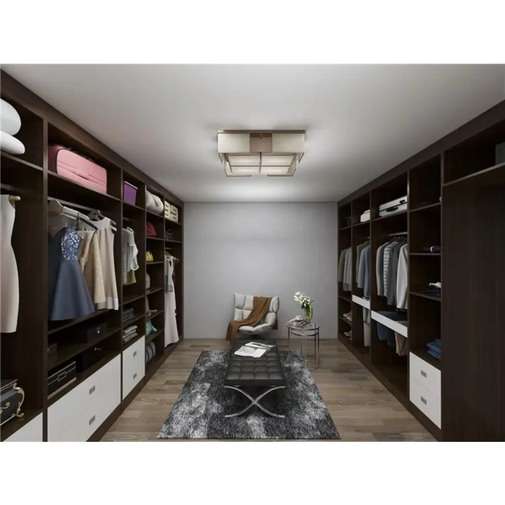 Modern Wooden Wardrobe for Living Room & Bedroom – Simple Classic Cabinet with Customizable Design, Solid Wood Finish