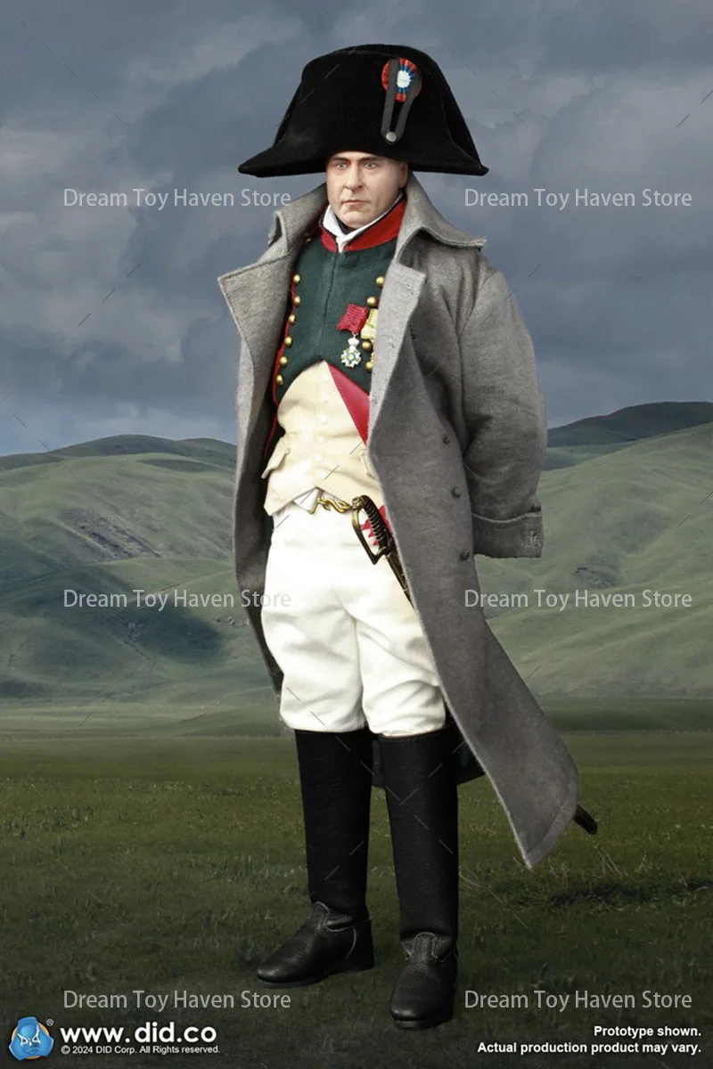E60079 Männlicher Soldat im Maßstab 1:6 ‌ French Leader Militärmantel, Hut, Stiefel, Armeegrün, Napoleon-Uniform-Set ‌   Passend für 12-Zoll-Actionfiguren