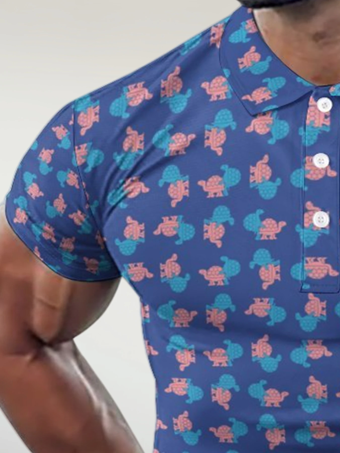 قميص بولو بياقة مطبوعة ثلاثية الأبعاد، بلوفر رجالي بأكمام قصيرة، مقاس كبير، ملابس رياضية كاجوال، موضة الصيف، مريح للتنفس #1