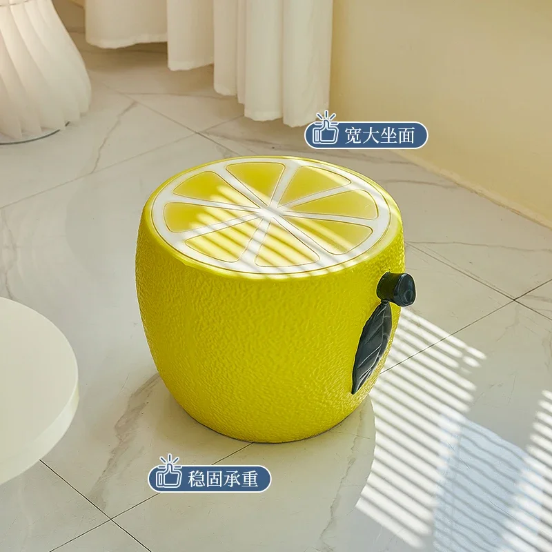 Creative lemon model low stool, designer cute leisure stool household small apartment shoe changing stool