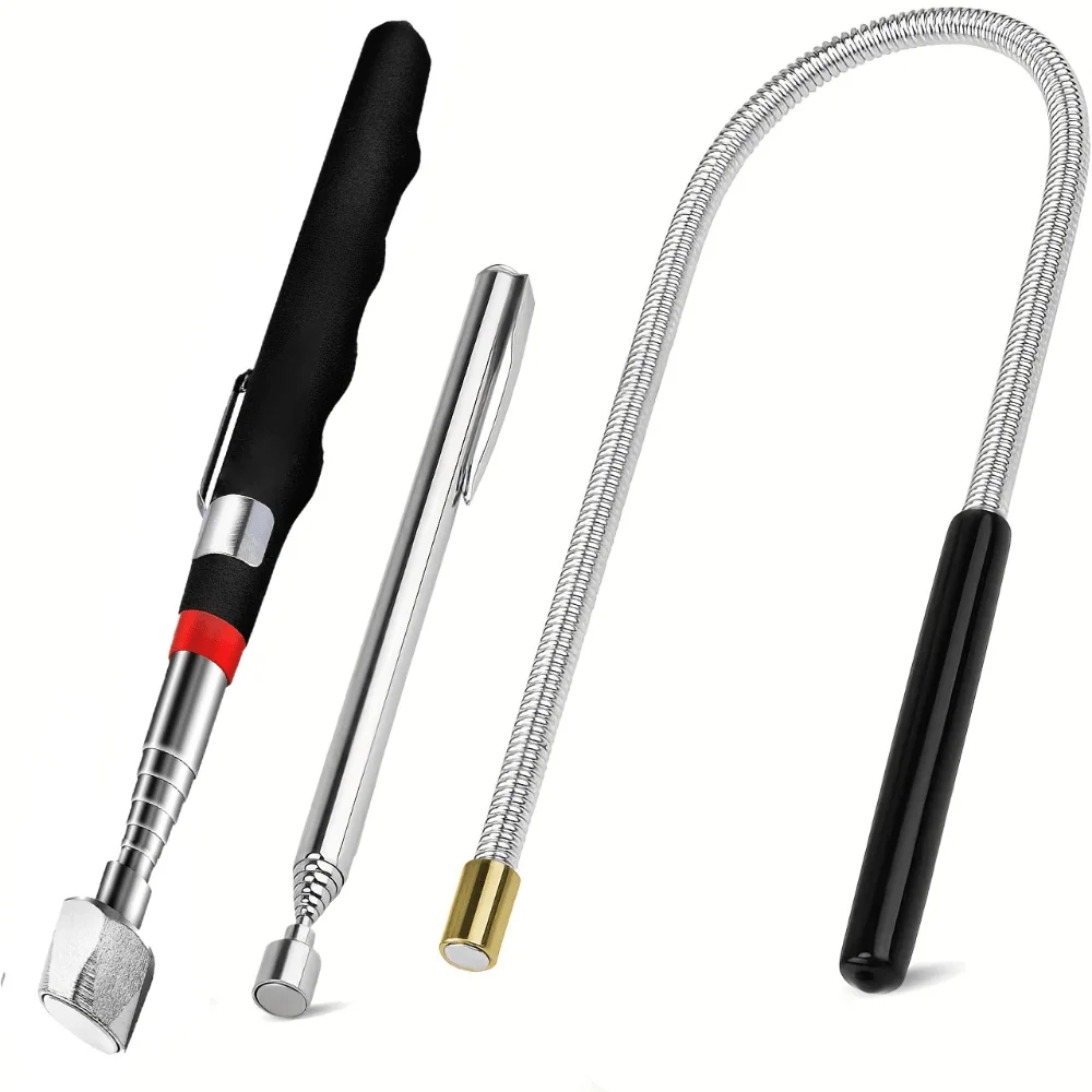 

Набор из 3 магнитных инструментов для подбора предметов - телескопические гибкие захваты 7-30,5 дюймов и 5-25 дюймов с высокопрочными магнитами, прочные и долговечные