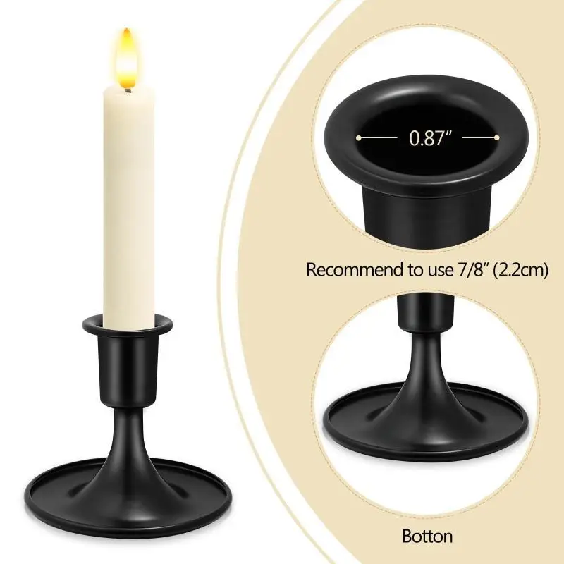 Vintage Metal Chamberstick Candle Holder With Handle Teacup Shape Ridged Pillar Candle Stand For Home Decor Wedding Table