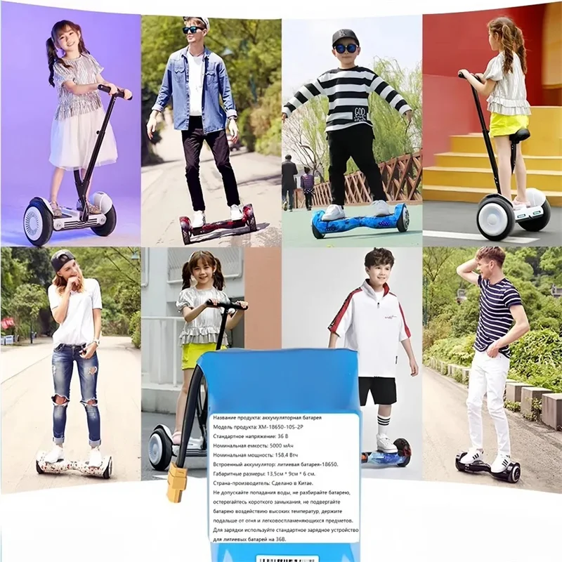6000mAh/4400mAh 36V 10s2p rechargeable lithium battery pack for self-balancing electric scooters, unicycles, hoverboards view 6