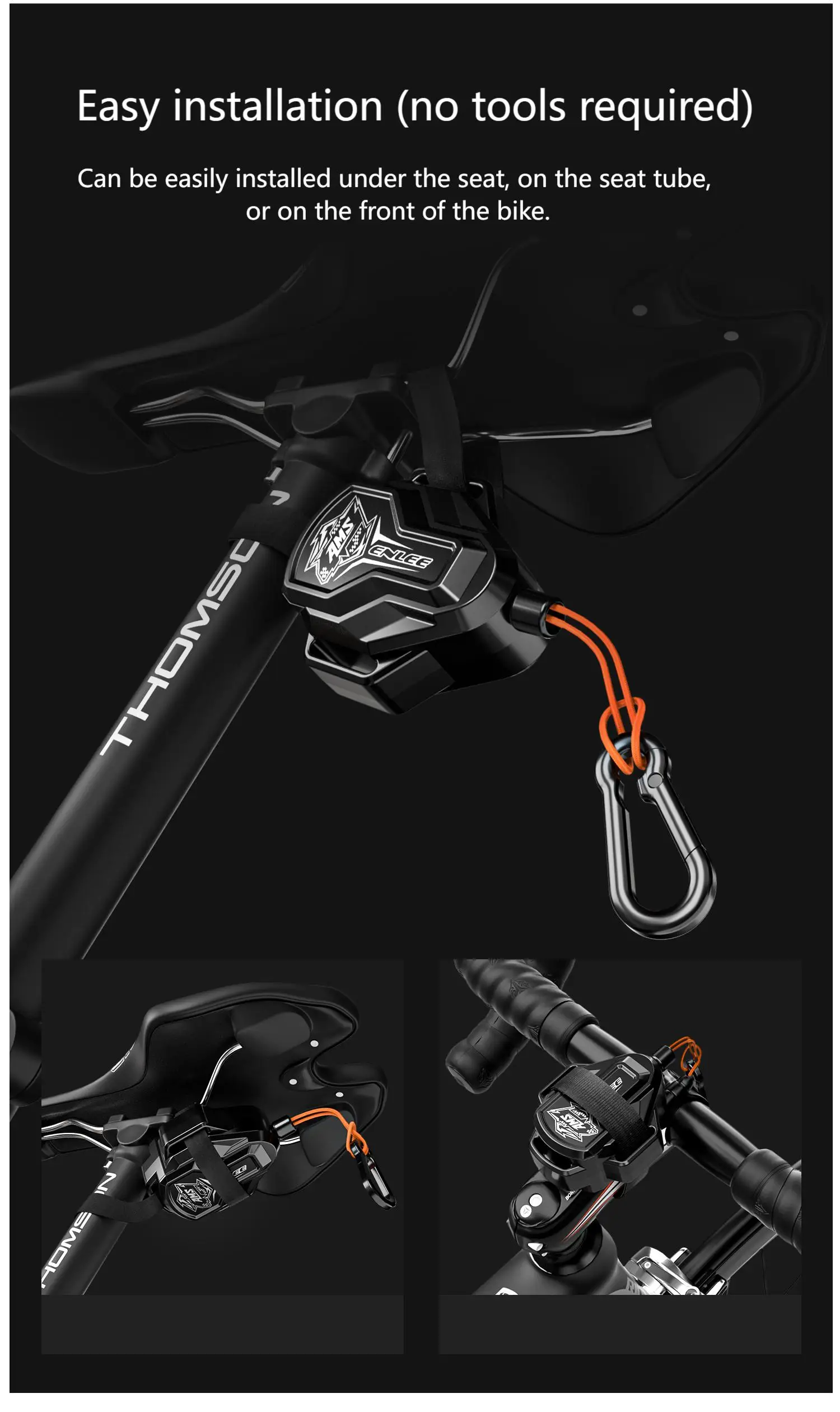 Enlee Einziehbares Fahrrad-Zugseil, Zugseil mit Haken, Fahrrad-Abschleppseil, starke Spannung, Sicherheit, MTB, Anhänger, Seil, Outdoor-Werkzeug – Detail 4
