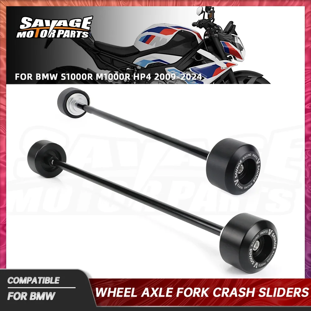 

S1000R 2024 Rear Front Axle Fork Crash Sliders For BMW S1000RR M1000R M1000RR HP4 2009+ Wheel Axle Slider Anti-Fall Protector