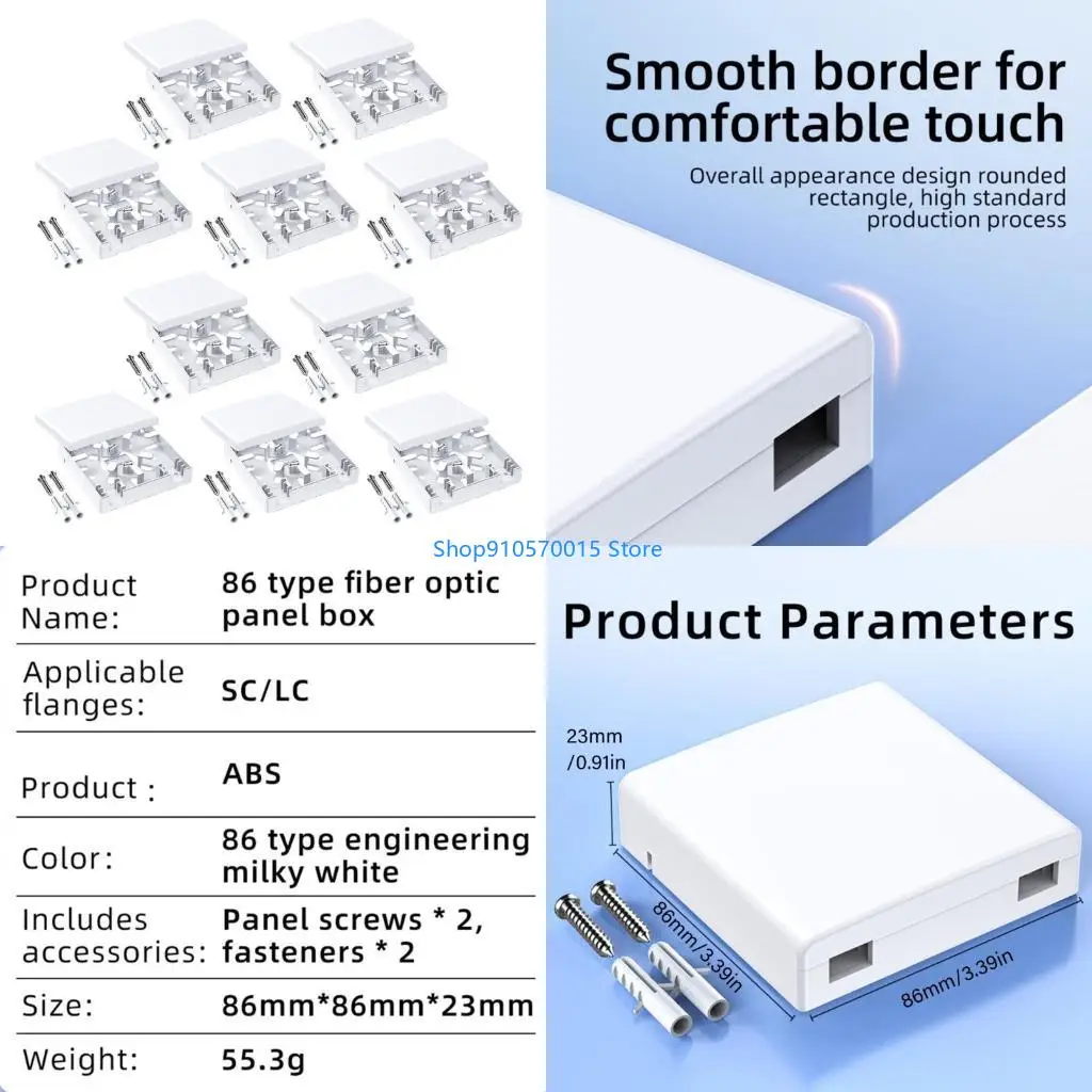 B95C Networking Fiber Opt Wall Panel Plate for Heat Dissipation Supporting 86 Type Standard Fiber Opt Patches Box