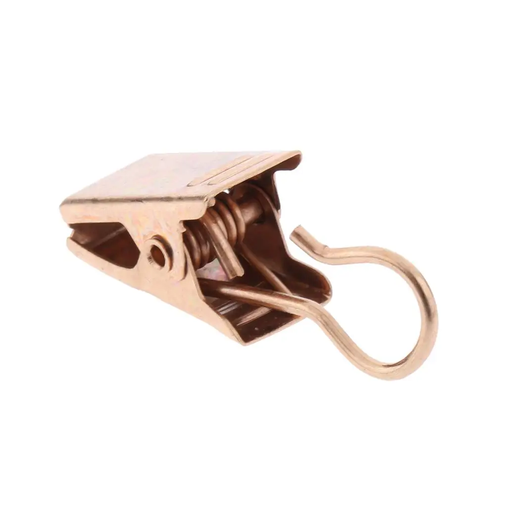 Heavy Duty Curtain Clips with Hook Iron Track Carrier Rustproof Metal Pegs Pin for Bed Canopy and Laundry