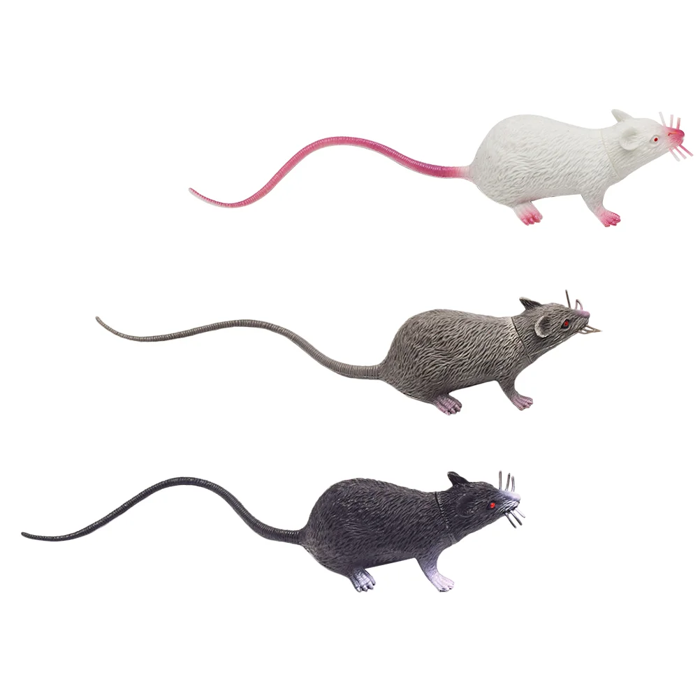 Ratón de simulación de 6 piezas para niños, decoraciones de Halloween, juguete para fiesta de ratas, mascota falsa, juguetes de interior, Pvc interesante, divertido, realista