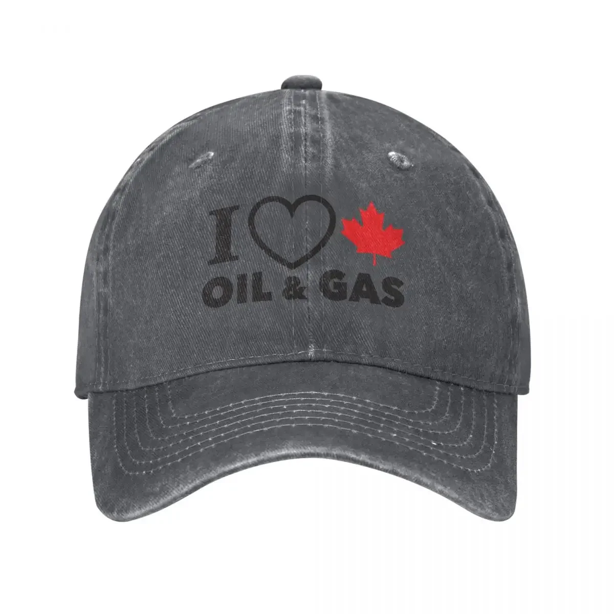 I Love Canadian Oil and Gas Red Heart and Maple Leaf Alberta Pipelines White background HD HIGH QUALITY ONLINE STOR Baseball Cap