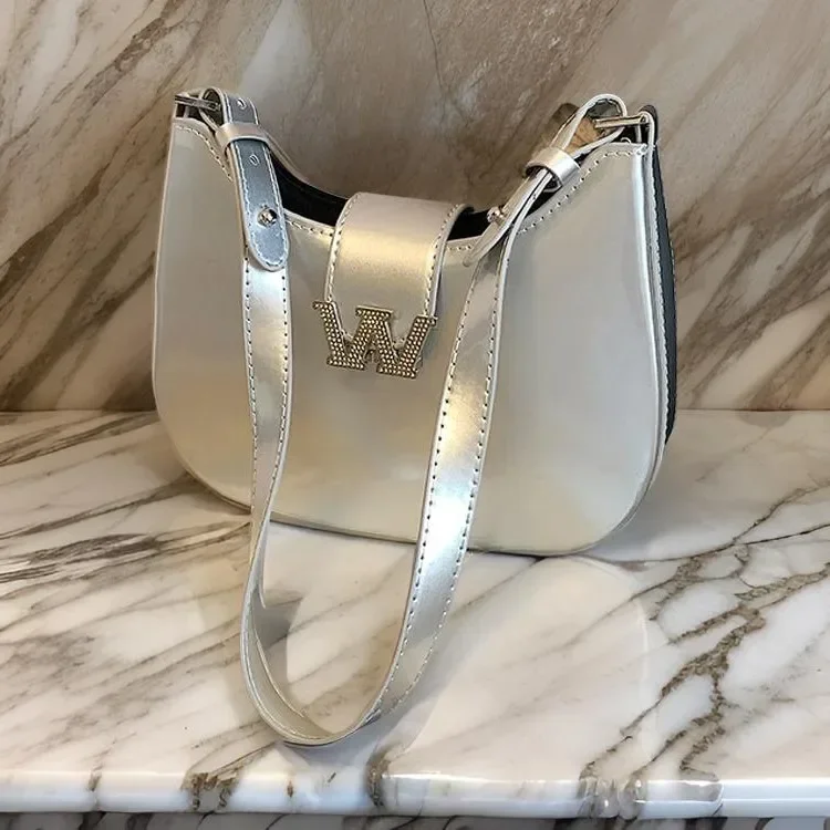 

Chic Women's Crossbody Purse - Modern Vintage Leather Handbag With Parisian Designer Stamped Logo