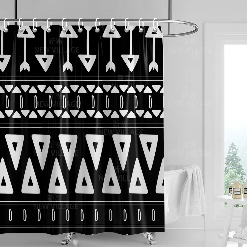 Home decoration shower curtains bathroom waterproof curtain fabric Living Room Modern Nordic Modern geometric pattern simple