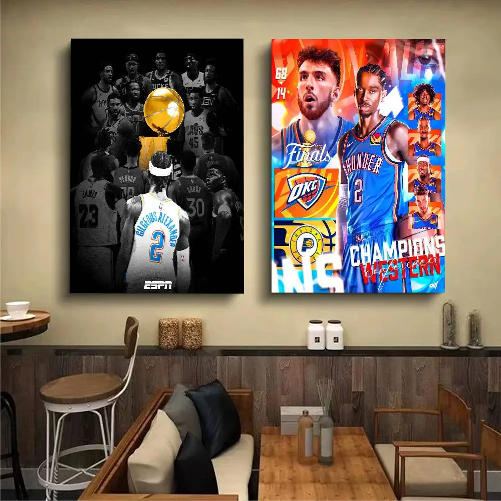 O-Oklahoma C-City T-Thunder N-NBA أنيمي الملصقات لزجة يتوهم الجدار ملصق لغرفة المعيشة زخارف للحانات ديكور جدران الغرفة #2