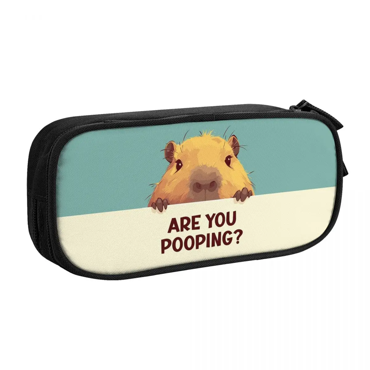 Custom Kawaii Capybara Are You Pooping Pencil Cases for Boy Girl Large Storage Pencil Box Stationery