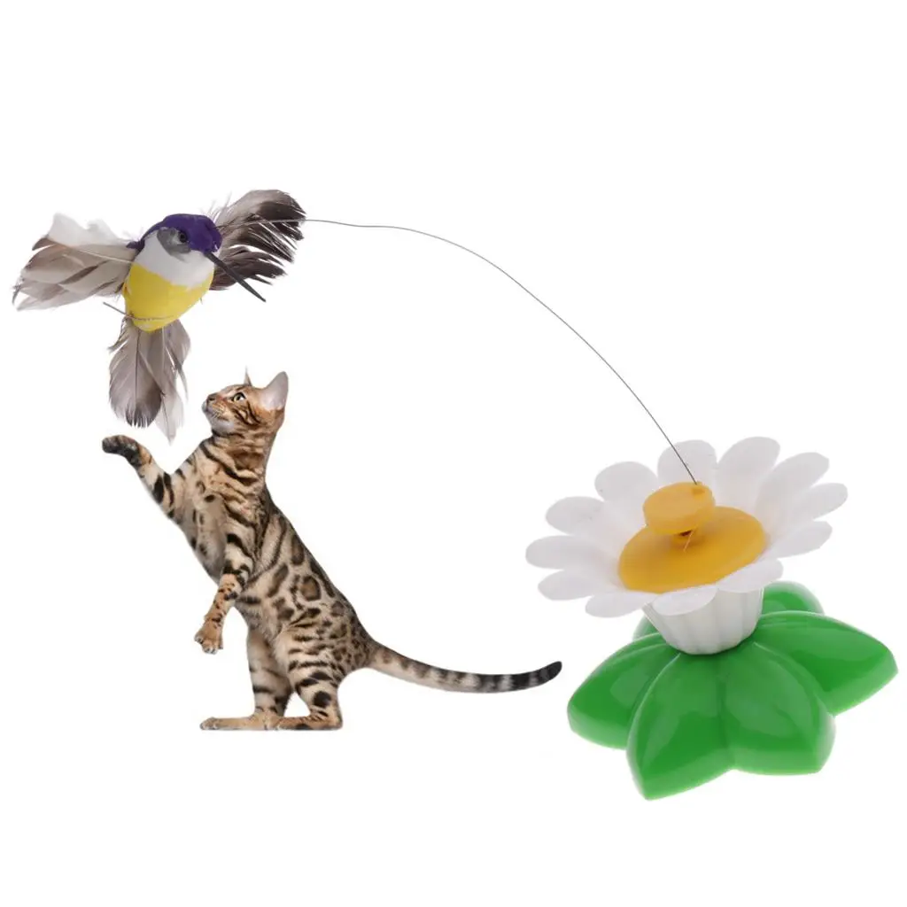 Funny Cat Attracting Toy Rotating Electric Flying Butterfly / Hummingbird Toy for Cat Kitten Pets Puppy