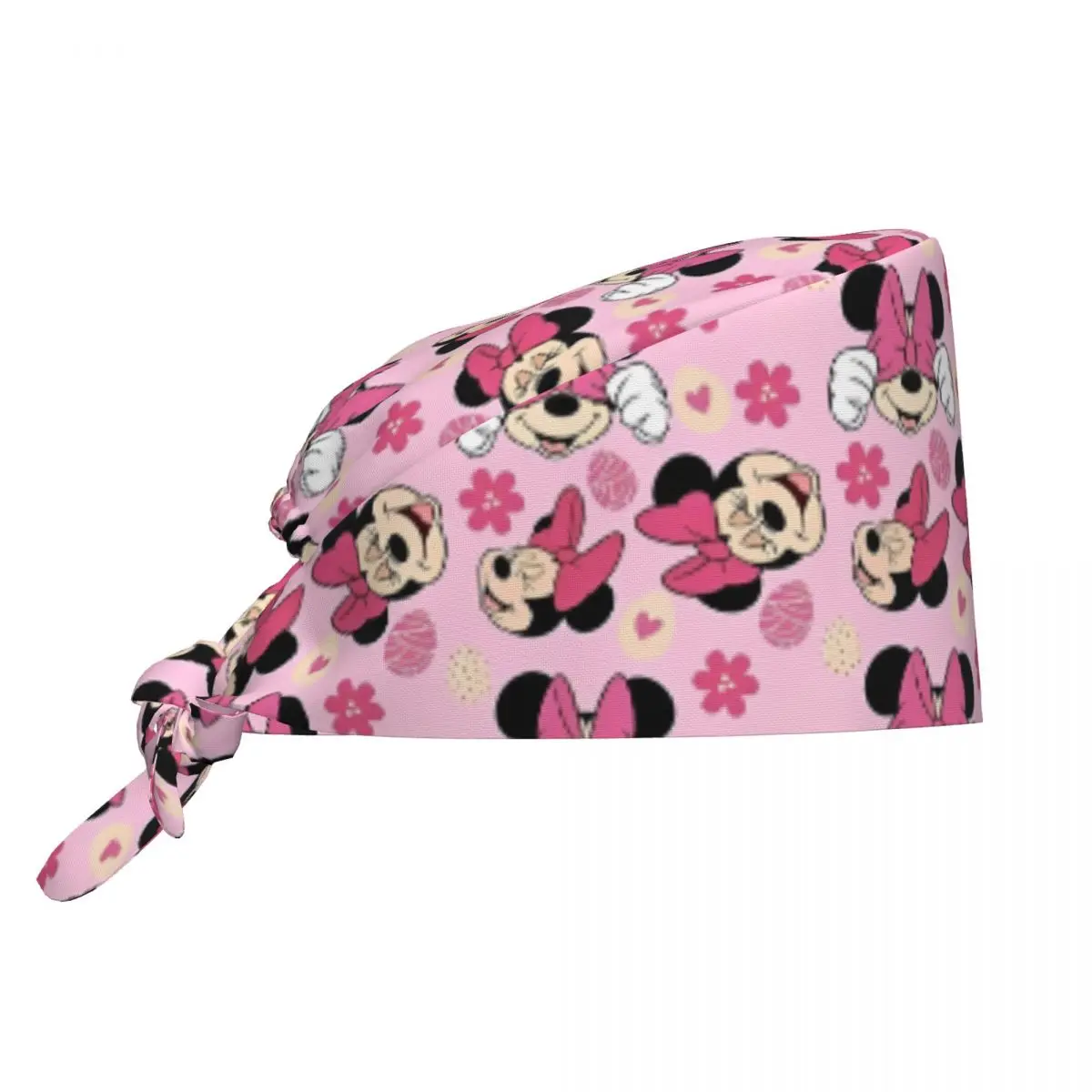 หมวกพยาบาลลายมินนี่เมาส์ น่ารัก สีชมพู สำหรับงานสปา ร้านขายสัตว์เลี้ยง ทันตกรรม สัตวแพทย์ พยาบาล หมวกทำงาน หมวกสครับ