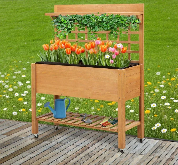 Jardinière surélevée en bois m - Raised Bed Planter Box avis et prix