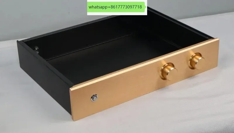 

Full Aluminum Enclosure HiFi DIY Audio Preamp Case Power Amplifier Chassis 4308 silver black golden panel for choose