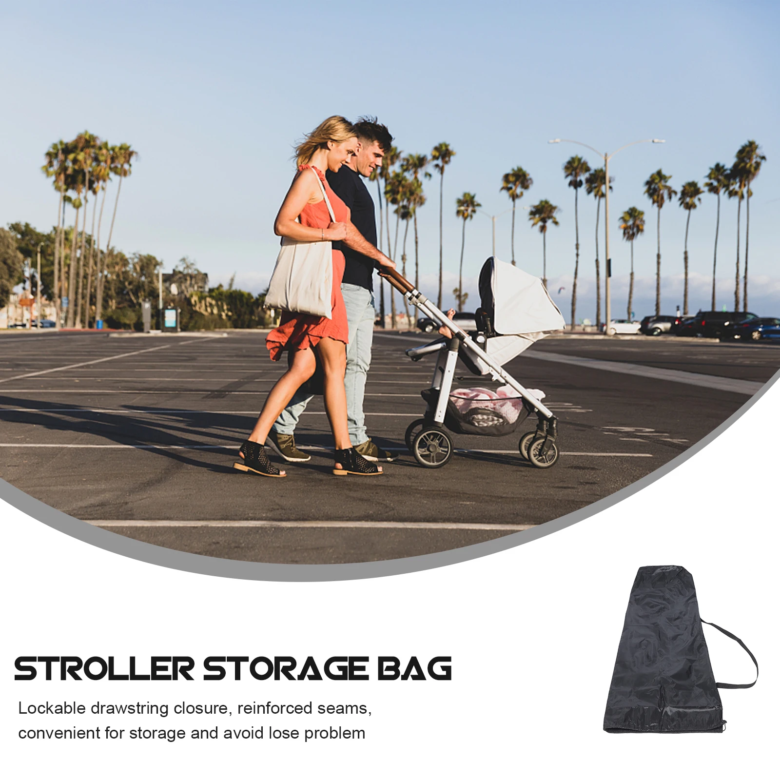 

Stroller Storage Bag Travel Airplane for Car Seat Organizer Traveling Umbrella Baby