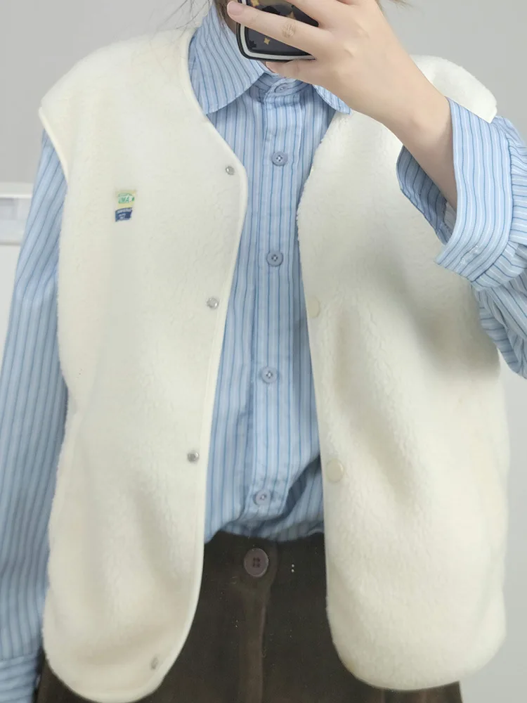 2025 Spring Autumn Women Waistcoat Jacket O-neck Sleeveless Casual Coat Female Autumn Outerwear New Fashion Vest Elegant Lady Cl
