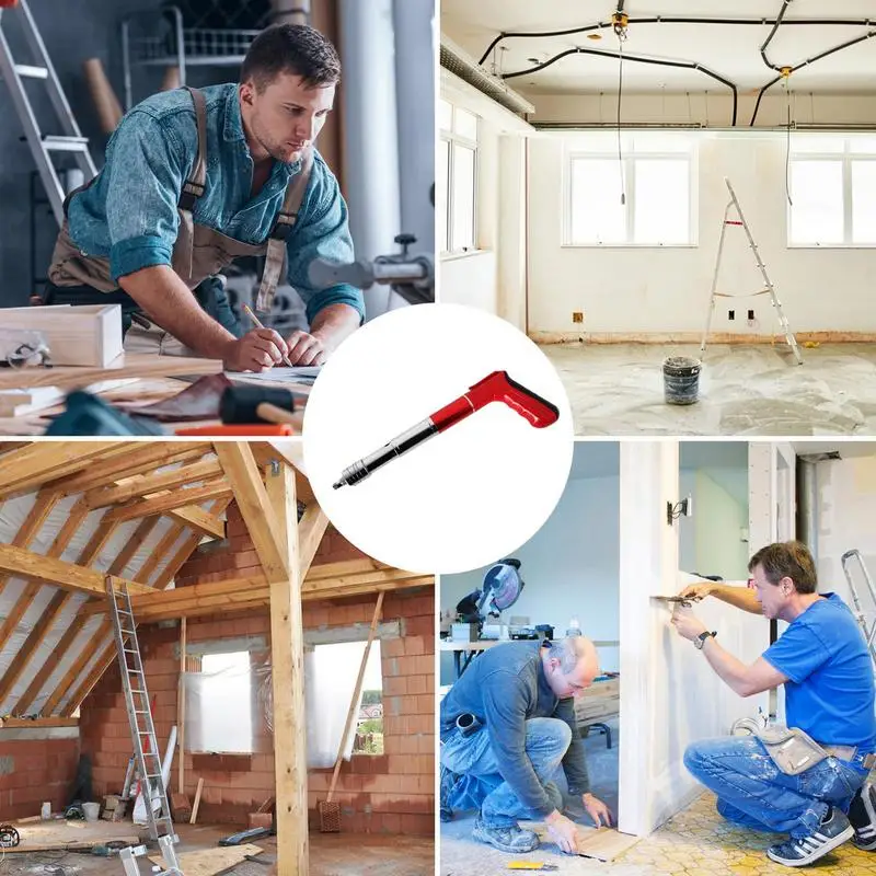 Cloueuse Pneumatique Compacte à Air 62 Broches Manuelle, Cloueuse avec 100 Vitesses N64.5, Outil de Fixation pour Murs de Briques Rouges