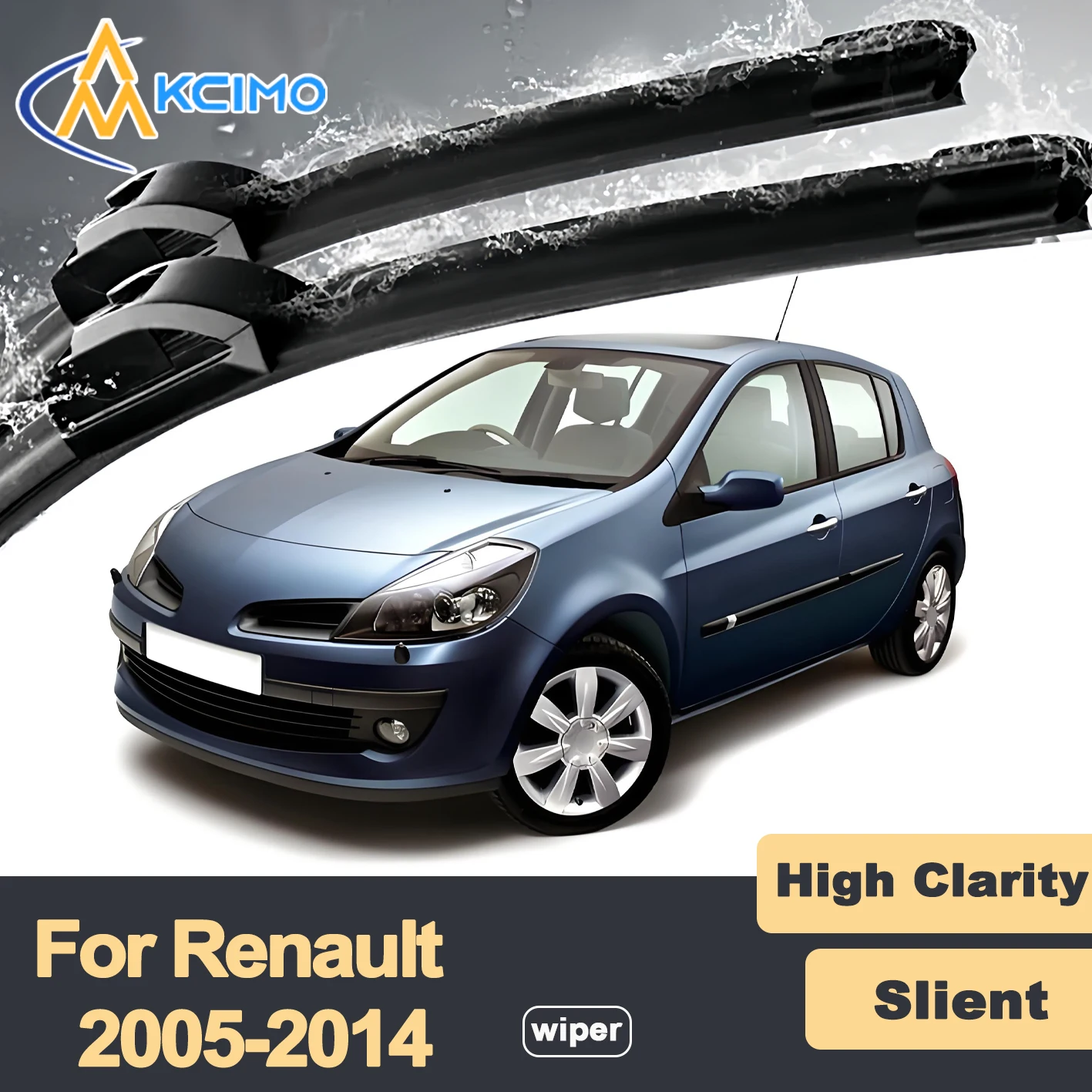 

Premium Rubber Durable Silent Windshield Wiper Blades 2pcs for Renault Clio III X85 2005-2014 Euro Clio Lutecia