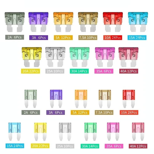 Imagen 2 del producto 30/35/60/90/120 unids/lote fusibles de coche 5/10/15/20/25/30A Micro fusible de aluminio automotriz/motocicleta/envío Mini fusibles conjunto al por mayor