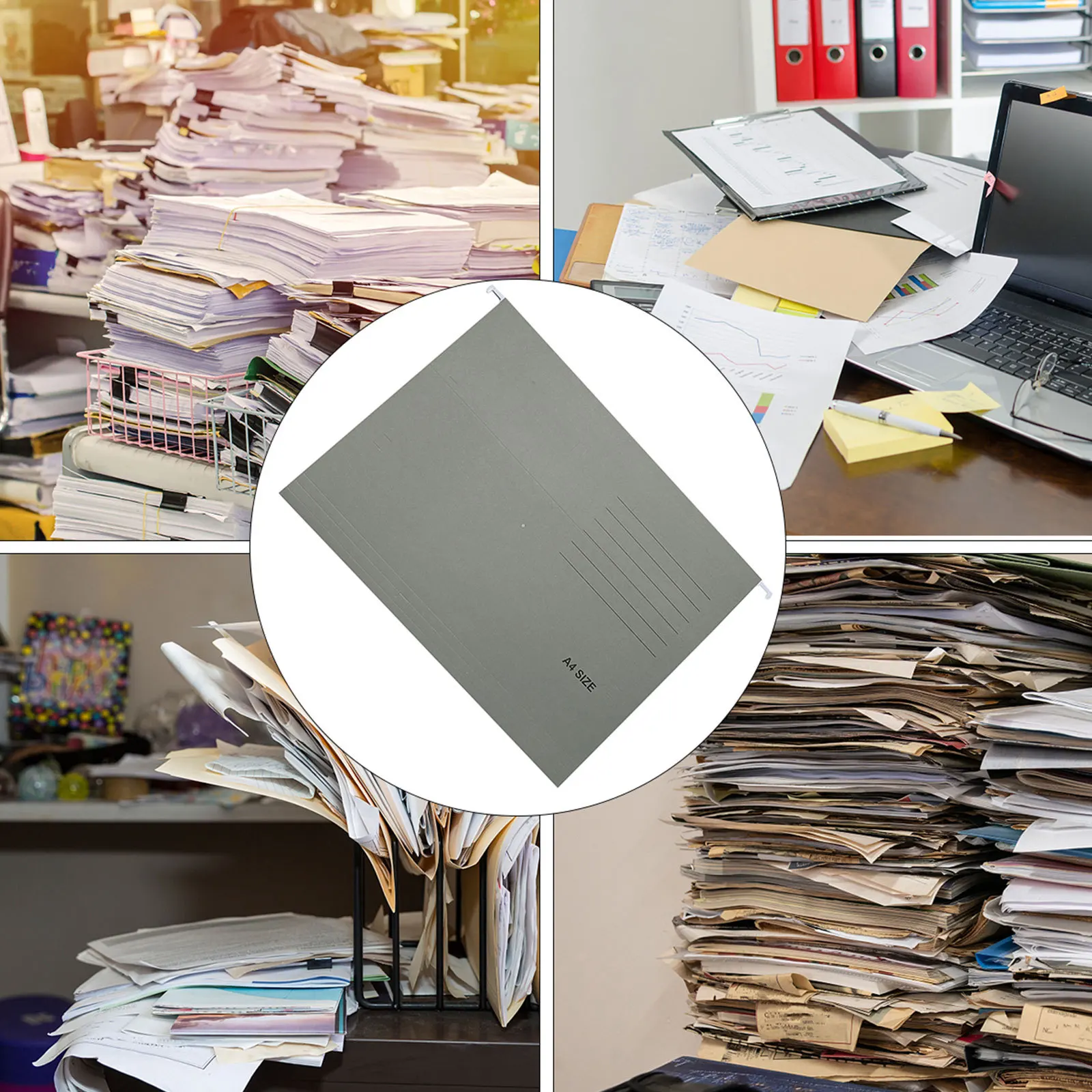 10 قطعة مجلد ملفات ورقية مقاس A4 منظم مستندات بألوان زاهية لمكتب المنزل حامل ملفات معلق لتخزين المستندات #5