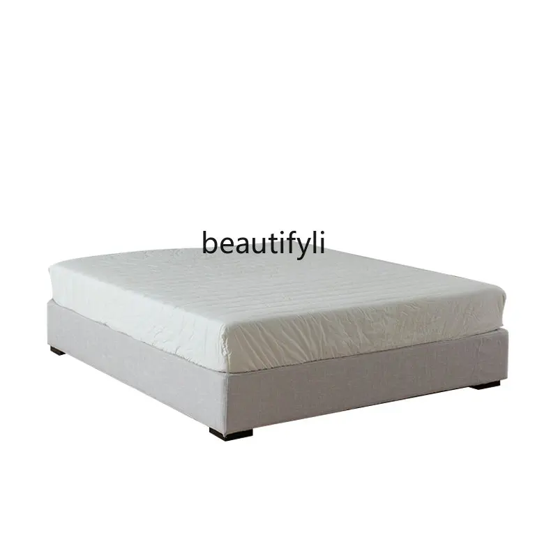 Modern Simple Tatami Bed Master Bedroom Light Luxury Trundle Bed No Bedside Bed Frame No Backrest Double Bed