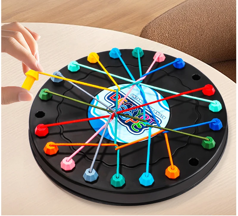 Kid Rope Knots Sensory Social Board Game Logical Thinking Challenge Colore Twisted Connected Line Brain Strategy Fun Table Game