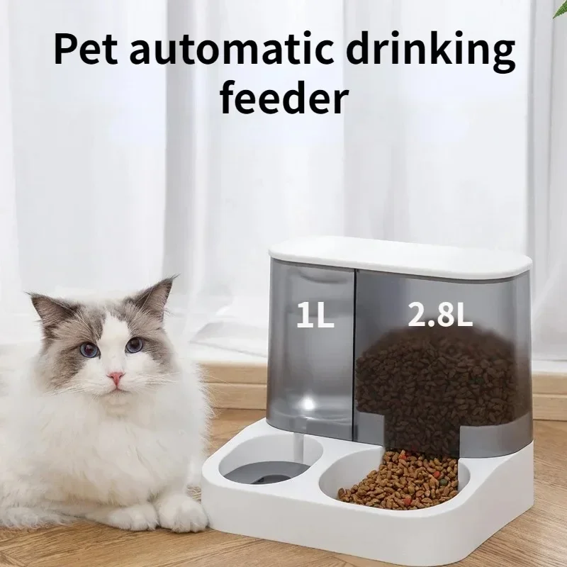 Distributore automatico di acqua per gatti di grande capacità Separazione bagnata e asciutta Contenitore per alimenti per cani Ciotola 2 in1 Forniture per cuccioli di gattino