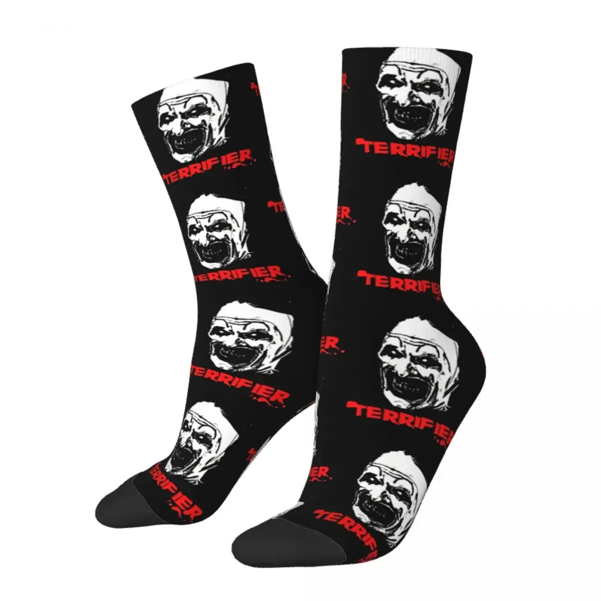 

Funny Crazy Sock for Men Terrifier Hip Hop Harajuku Horror Movies Summer Socks Breathable Crew Sock Novelty Gift