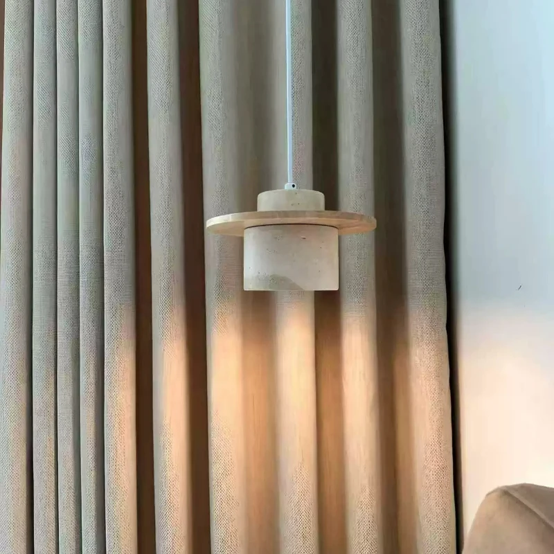 

Yellow Travertine LED Chandelier Cave Stone Fixtures Restaurant Bedroom Pendant Lights Living Dining Room Modern Hanging Lamp