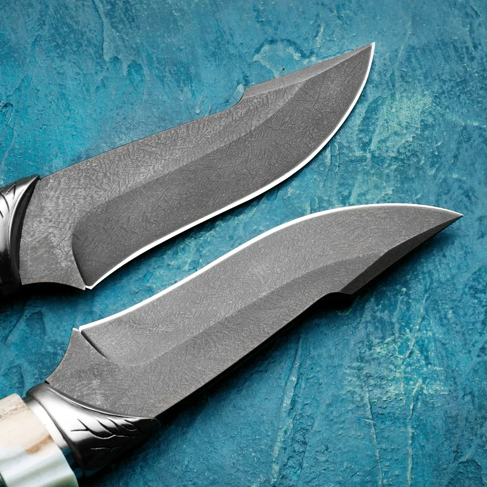 Regalo para hombres HUANGFU: cuchillo para exteriores de acero Uzi de alta calidad HUANGFU para supervivencia, caza y rescate en el desierto