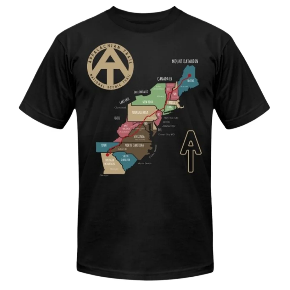 

Appalachian Trail Hiking Map T-Shirt 100% Cotton O-Neck Short Sleeve Summer Casual Mens T-shirt Size S-3XL