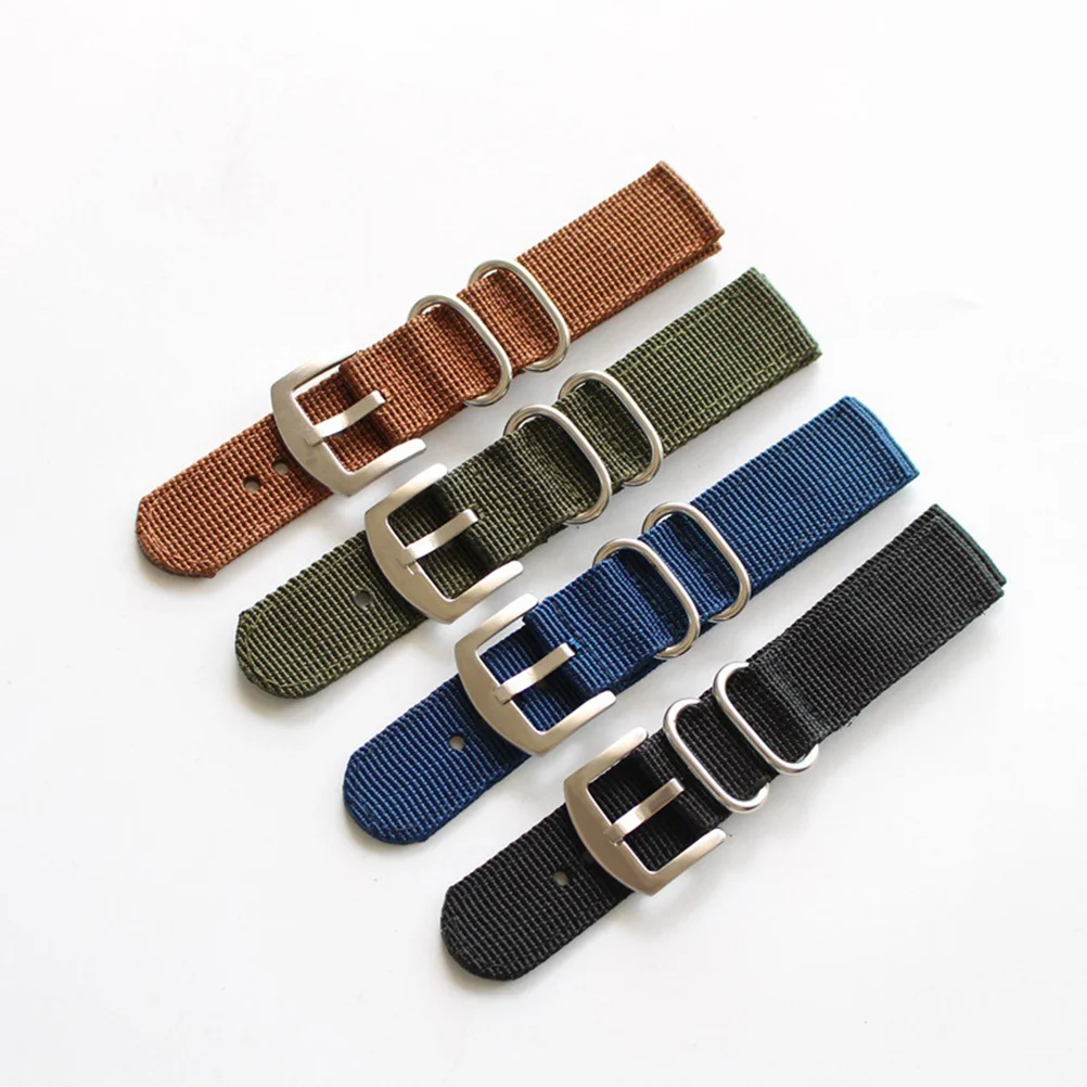 

Comfortable Nylon Canvas Watchband 20mm Green Durable Replacement Strap Simple Pattern Attractive Replacement Strap
