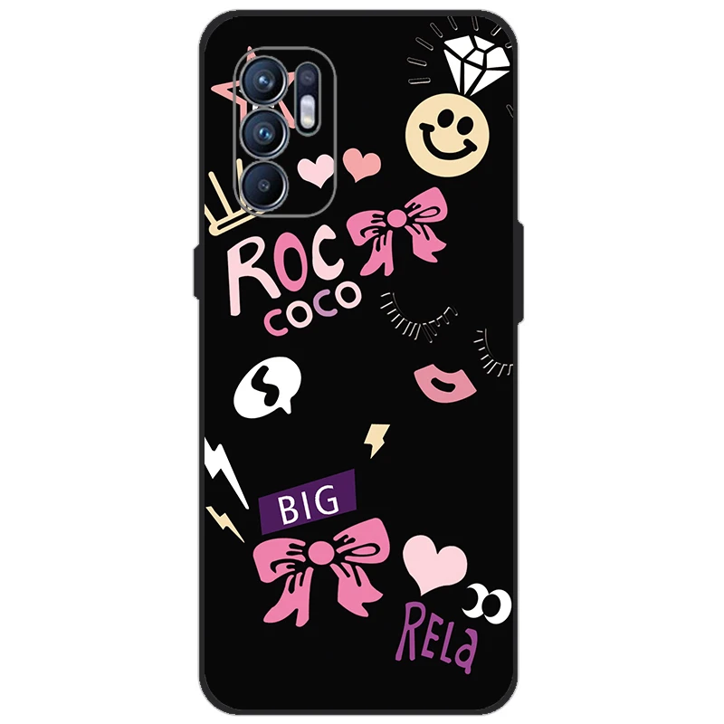 For OPPO Reno 6 Case Reno6 2021 Cover 2021 Cute Cartoon Printed Soft Silicon Phone Case For OPPO Reno 6 5G CPH2251 CPH2235 Funda