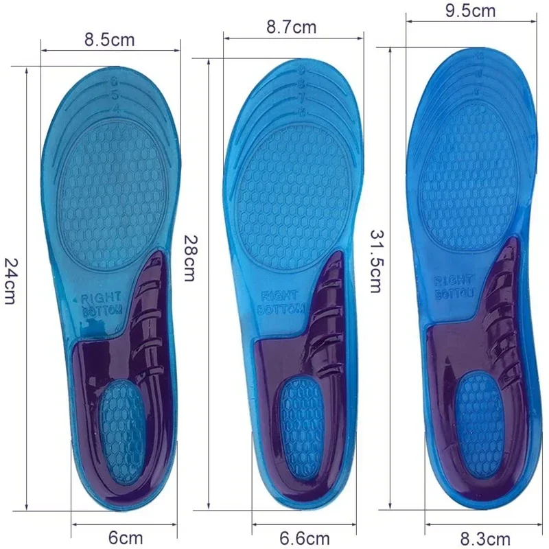 GEL Silicone Insoles for Shoes Orthotic Arch Support Insole Soft Shoe Inserts Sport Anti-slip Template For Man Women Shoe Sole