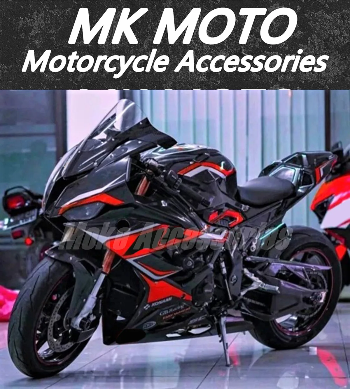 

Moke moto Fairings Kit Fit For M1000RR S1000rr 2019 2020 2021 2022 Bodywork Set High Quality Injection Red Black