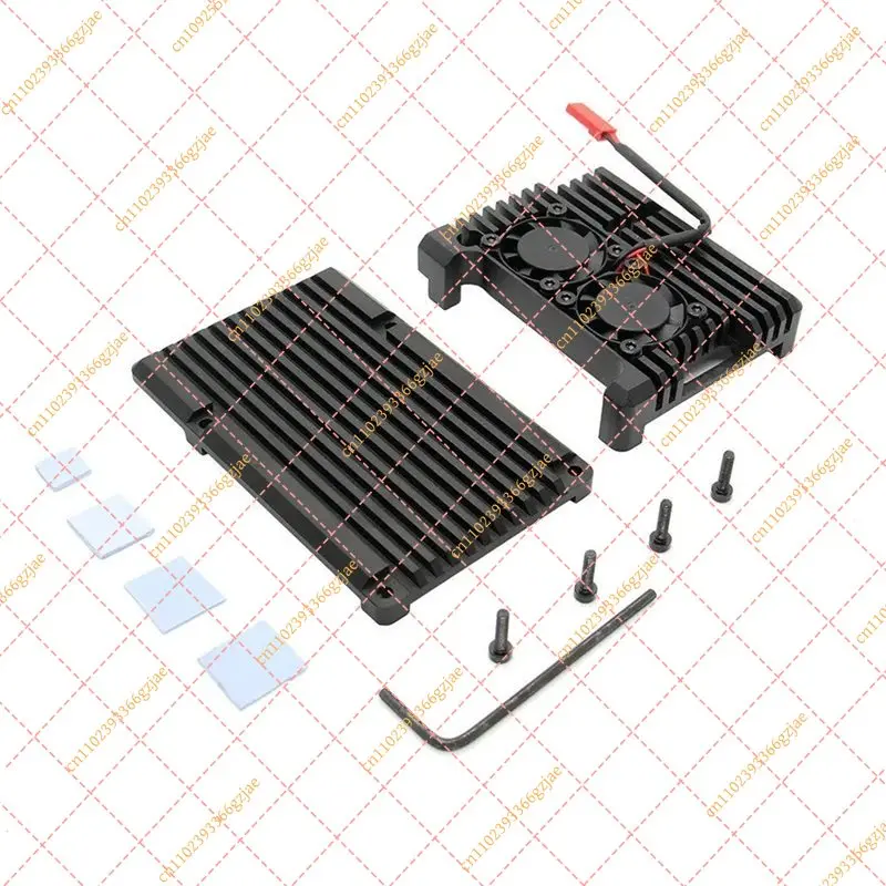 FY XB-Aluminum Case Shell Enclosure For Raspberry Pi 3 Model B 3B Plus With Dual Fan Heat Sink