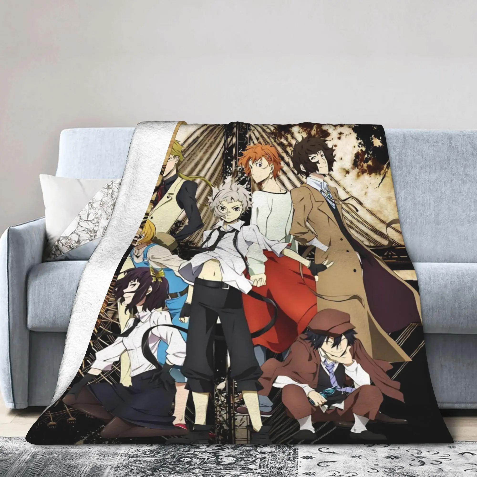 Bungo Stray Dogs Rampo Blanket Flannel All Season  Portable Warm Throw Blanket for Bedding Office Bedding Throws