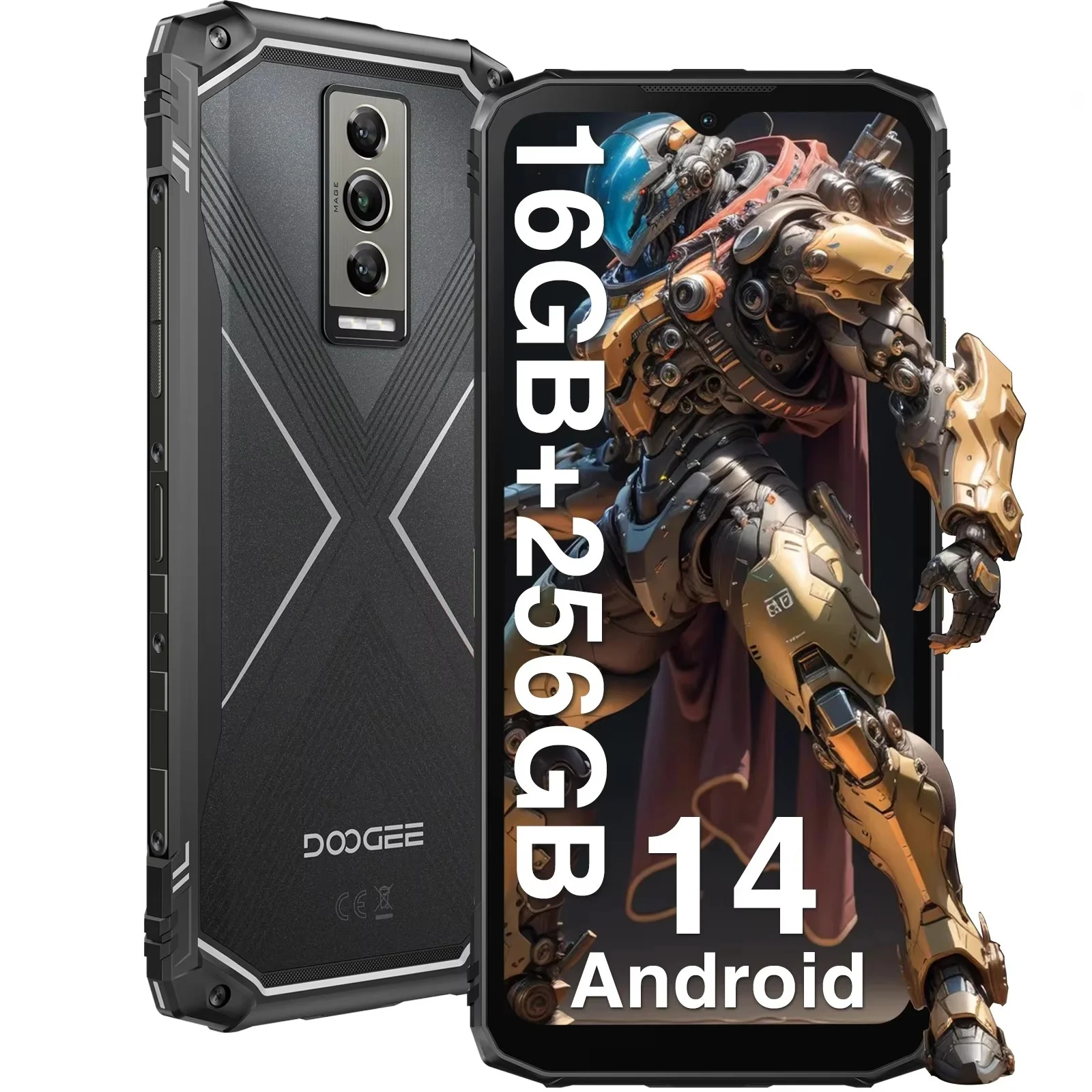 DOOGEE Blade 10 Pro(2024) mobile phone rugged Android 14 16GB + 256GB(2TB) mobile phone unbreakable 6.56 ''HD + Display 5150mAh NFC