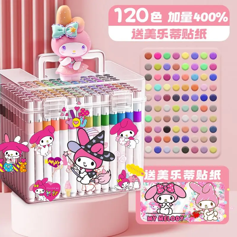 48/36 Colors Sanrios My Melody Acrylic Marker Set Washable Dedicated Stackable Color Harmless Kuromi Stationery School Supplies