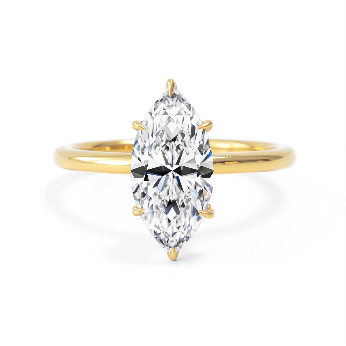 3 Karat Solitärring mit Marquise-Schliff aus Moissanit für Damen, 925er Sterlingsilber, 6-Krappen-Verlobungsring mit GRA-Zertifikat – Detail 7