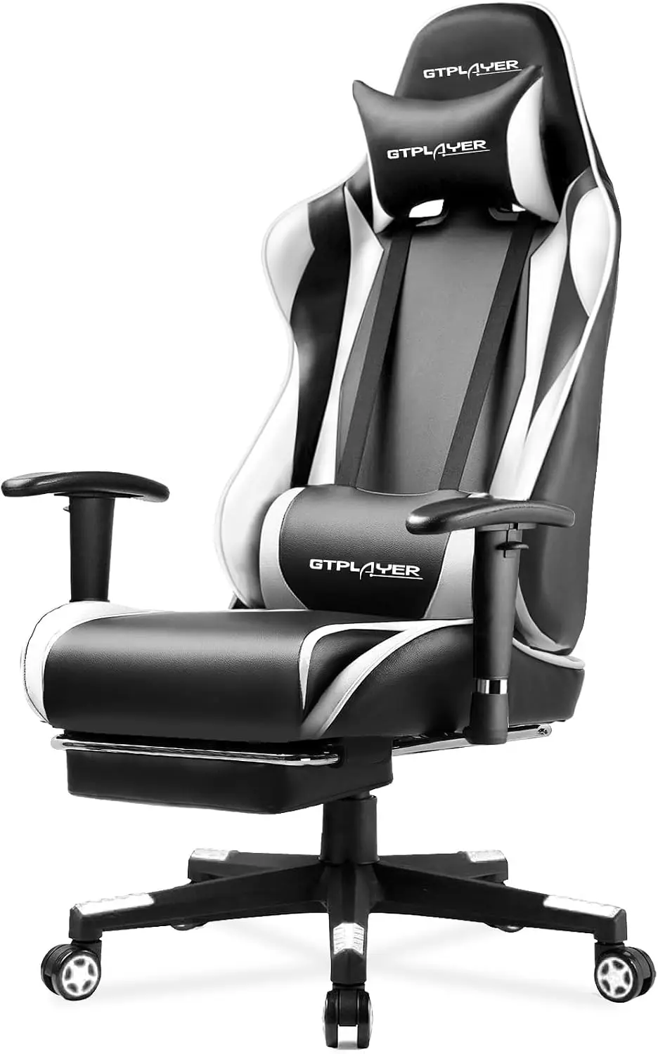 Gaming Chair with Footrest, Ergonomic Computer Game Desk Chair, Recline Gaming Chair Seat Height Adjustment, Swivel Rocker with