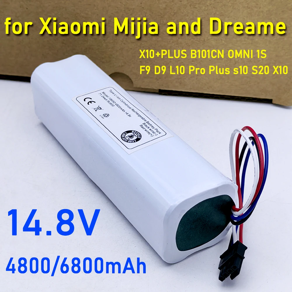 

4800mAh For Xiaomi Mijia X10+PLUS B101CN OMNI 1S and Dreame F9 D9 L10 Pro Plus S10 S20 X10 14.8V Sweeping Mopping Robot Battery